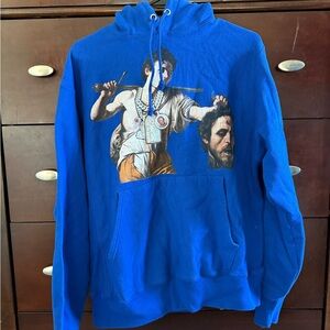 VIRGIL X GXFR WSG PRAY FOR PARIS Blue Graphic Hoodie